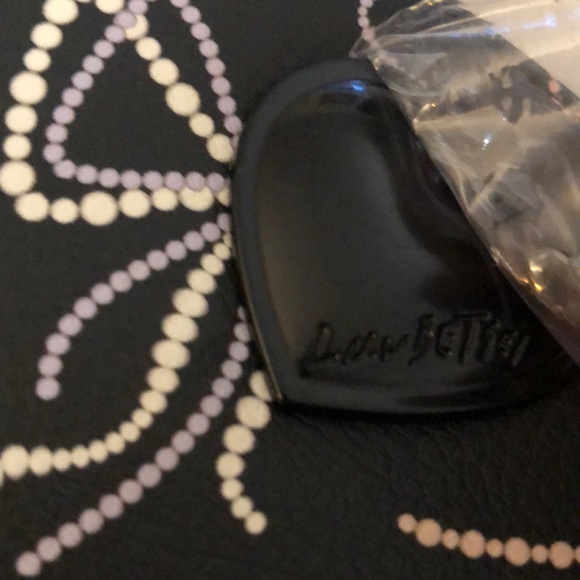 Betsey Johnson Luv Betsey Snap Card Wallet Black With Faux Pearl Bow Print NWT - Picture 5 of 16